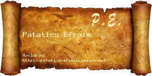 Patatics Efraim névjegykártya